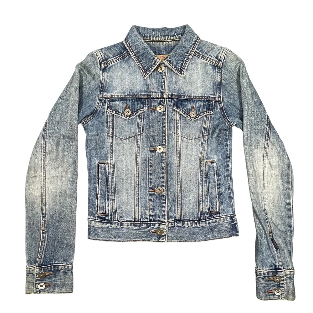 VTG Hollister Blue Faded Cotton Trucker Cotton Hong Kong Denim Jacket Women XS